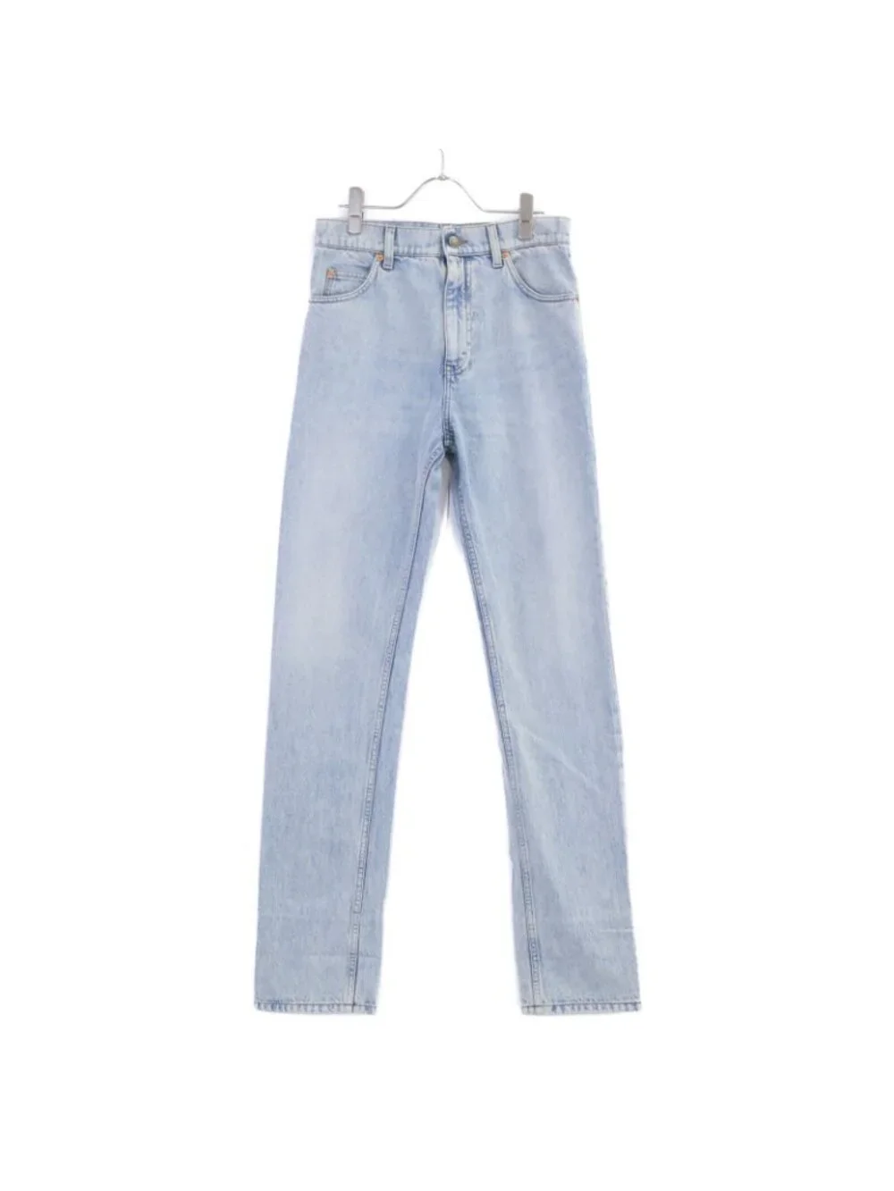 Gucci Light Blue GG Turnup Washed Denim Pants 28